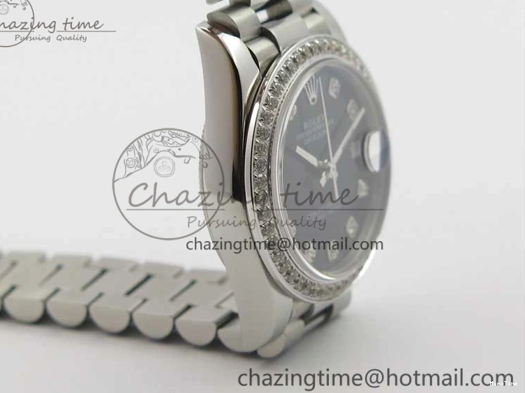 MiroTime 0405 Datejust 31mm 278275 SS Crystal Bezel BP Maker Best Edition Black Dial Crystal on SS President Bracelet Popular 3097